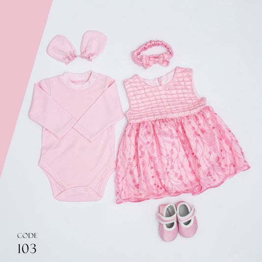 Newborn Dress Set 103 baby shower Set 5 pieces For Girls