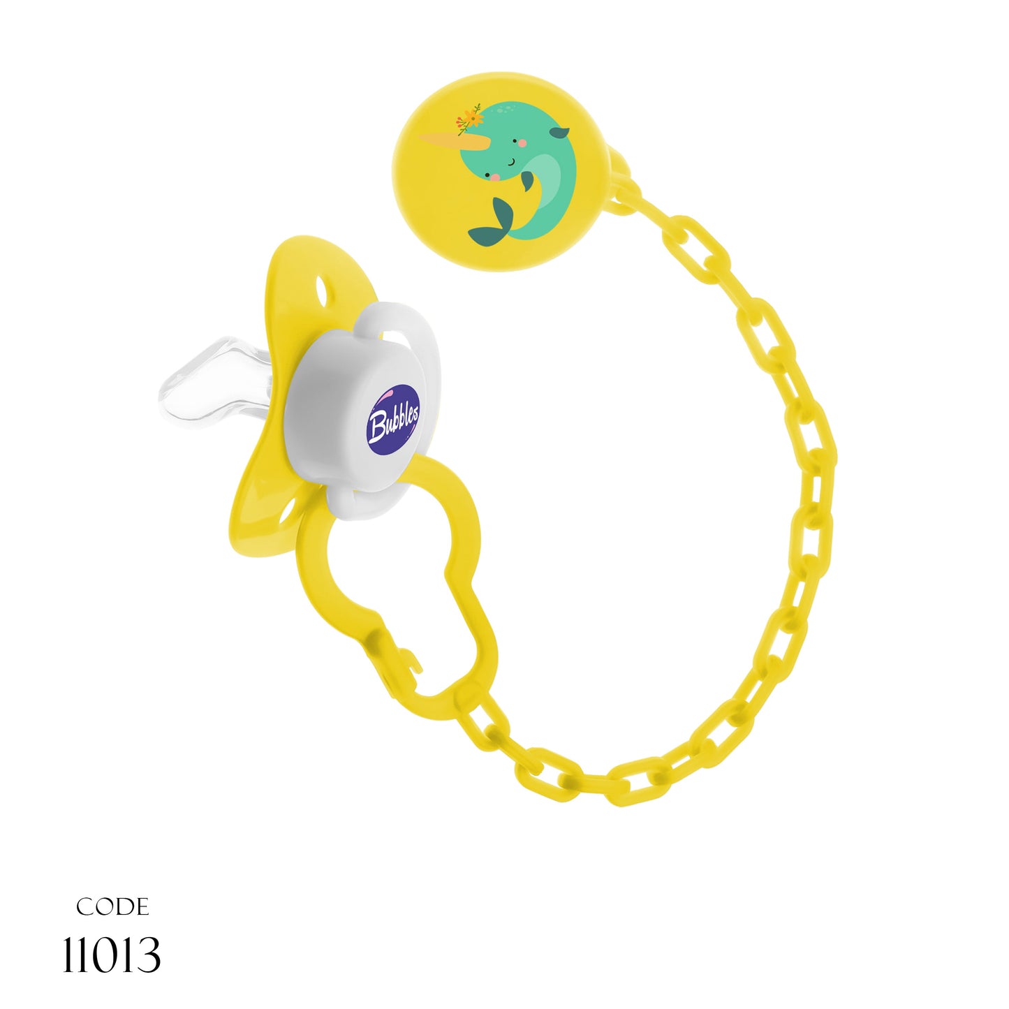 Pacifier 11013 With Chain For Babies Yellow