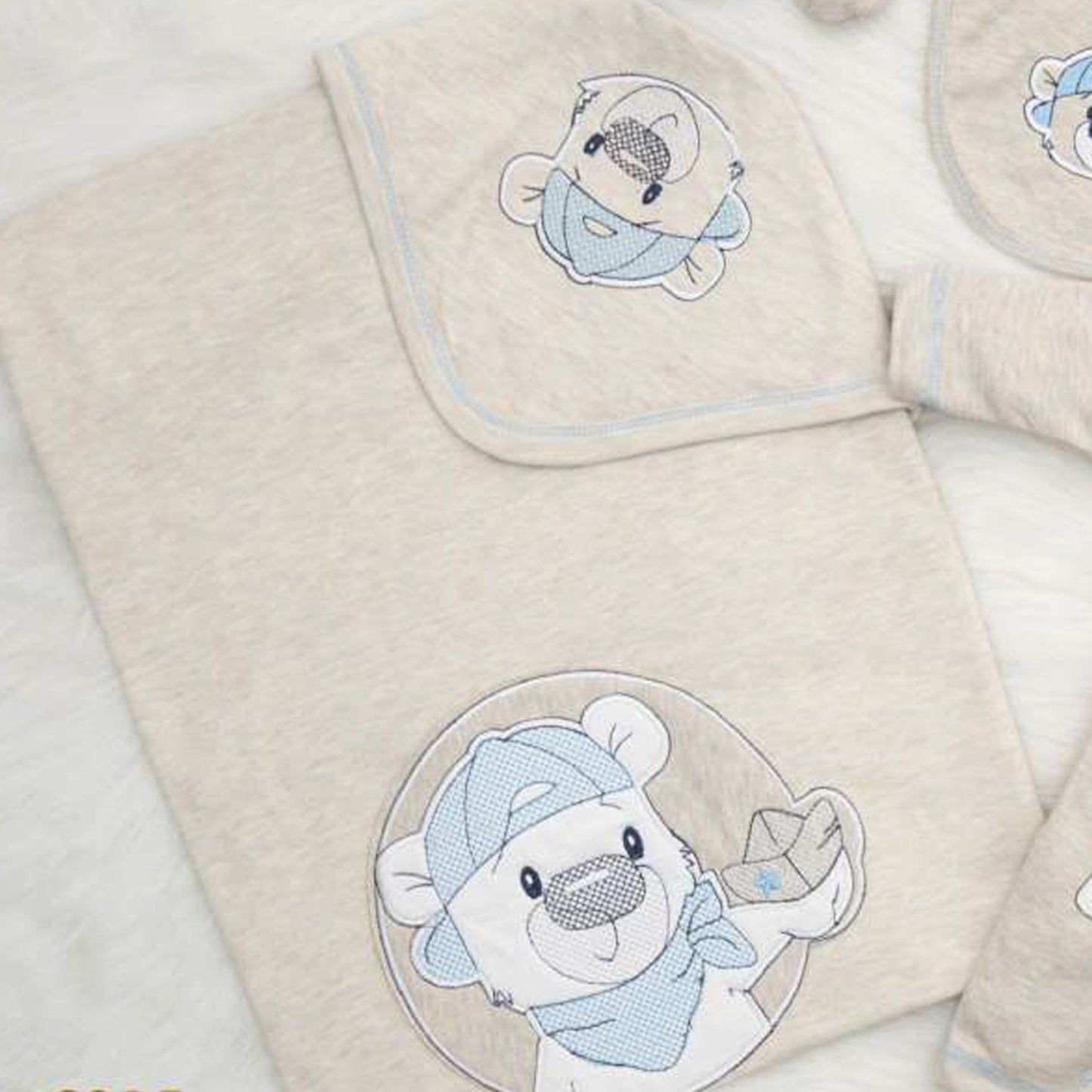 Newborn 1336 Baby shower set - Hospital Kit Cotton with Coverlet 2 layers for Boys