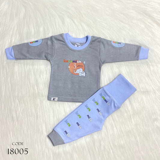 Newborn Thermal 18005 Cotton Set - Cozy Long Sleeve Top And Pants