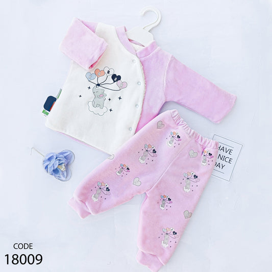 Velvet New Born Bodysuit Set For Baby - For winter