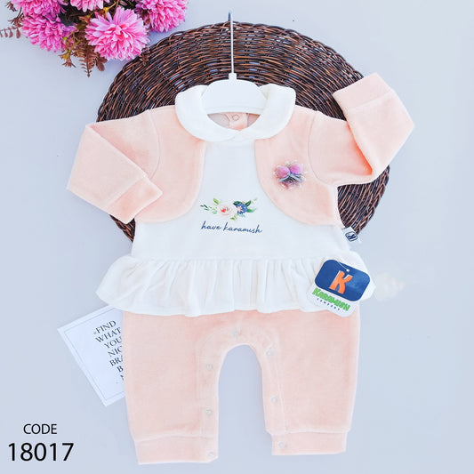 Velvet New Born Bodysuit Set For Baby - For winter