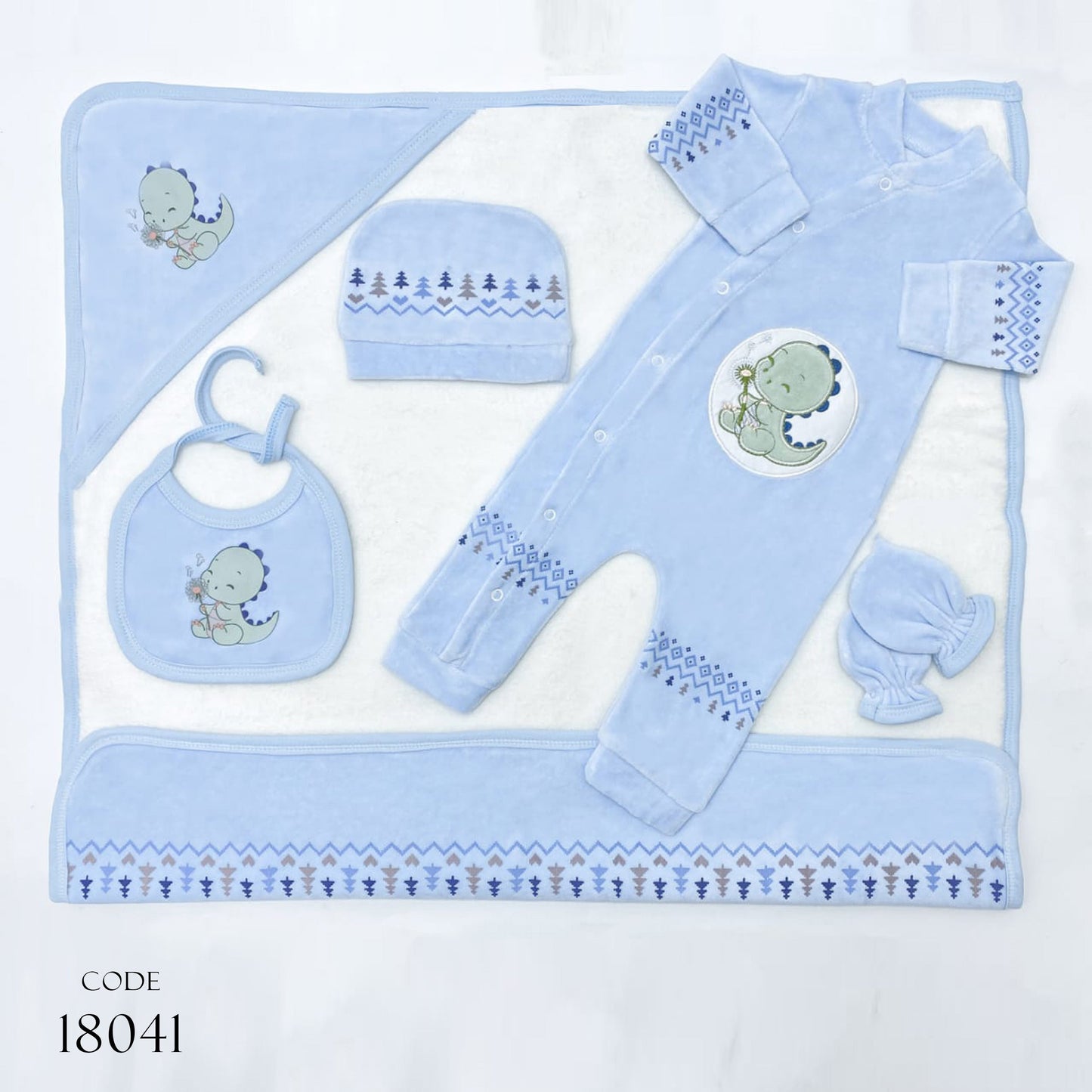 Newborn 18041 Baby Shower- Hospital Kit Set Of 5 Pieces With Coverlet For Boys