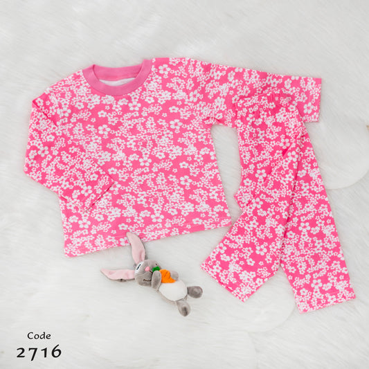 Autum Cotton Pajama Long sleeve tshirt and pant for Girls