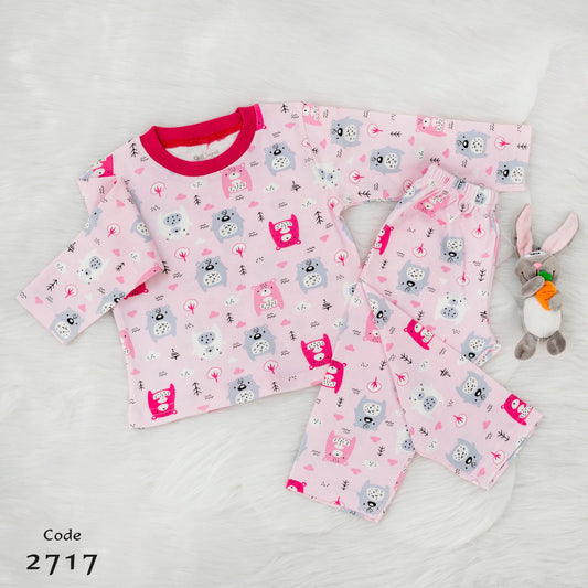 Autum Cotton Pajama Long sleeve tshirt and pant for Girls