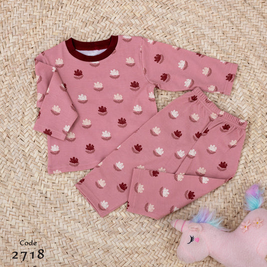 Autum Cotton Pajama Long sleeve tshirt and pant for Girls