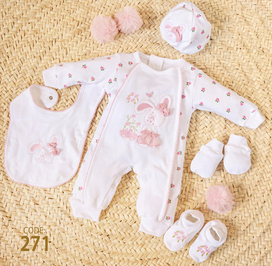 Newborn cotton set 271 ( Baby shower set ) ( Hospital kit) 5 pieces For Girls