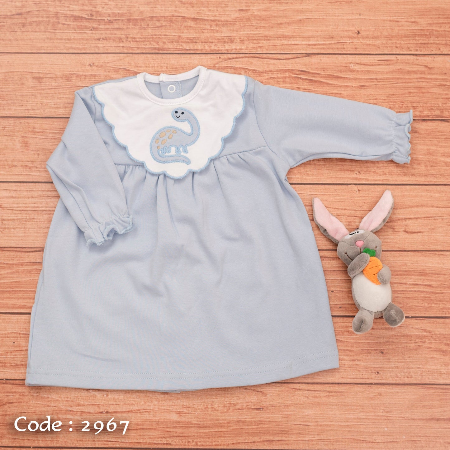 Cotton Jalabiya with Back Buttons for Newborns Girls