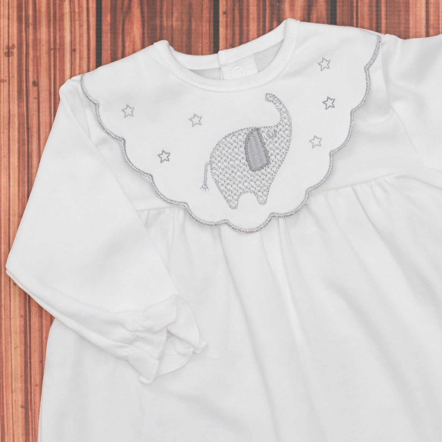 Cotton Jalabiya 2972 with Back Buttons for Newborns Girls