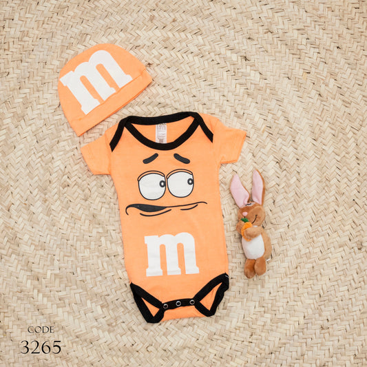 Bodysuit 3265 Soft Cotton Romper With Matching Cap For Newborn Unisex - Cozy And Stylish