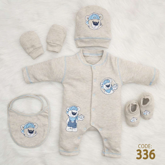 Velvet New Born Bodysuit Set For Baby - For winter