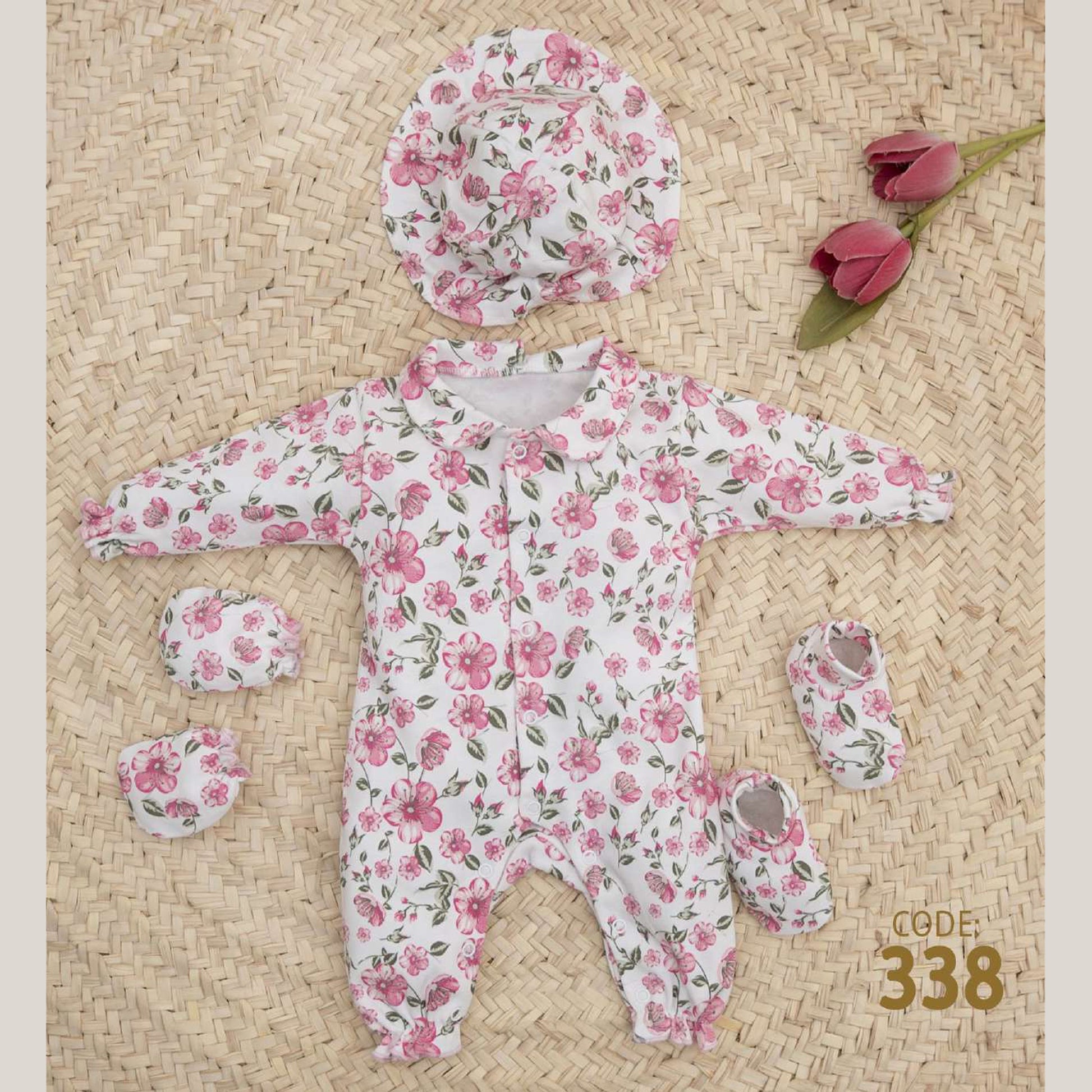 Velvet New Born Bodysuit Set For Baby - For winter