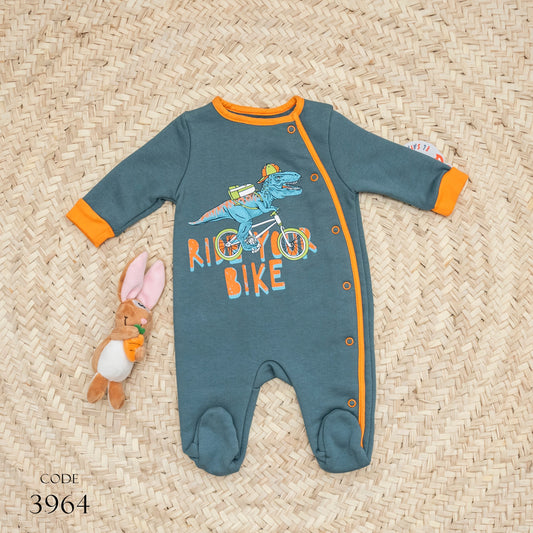 Bodysuit 3964 Velvet Winter Romper With Fiber Padding For Newborn Boys