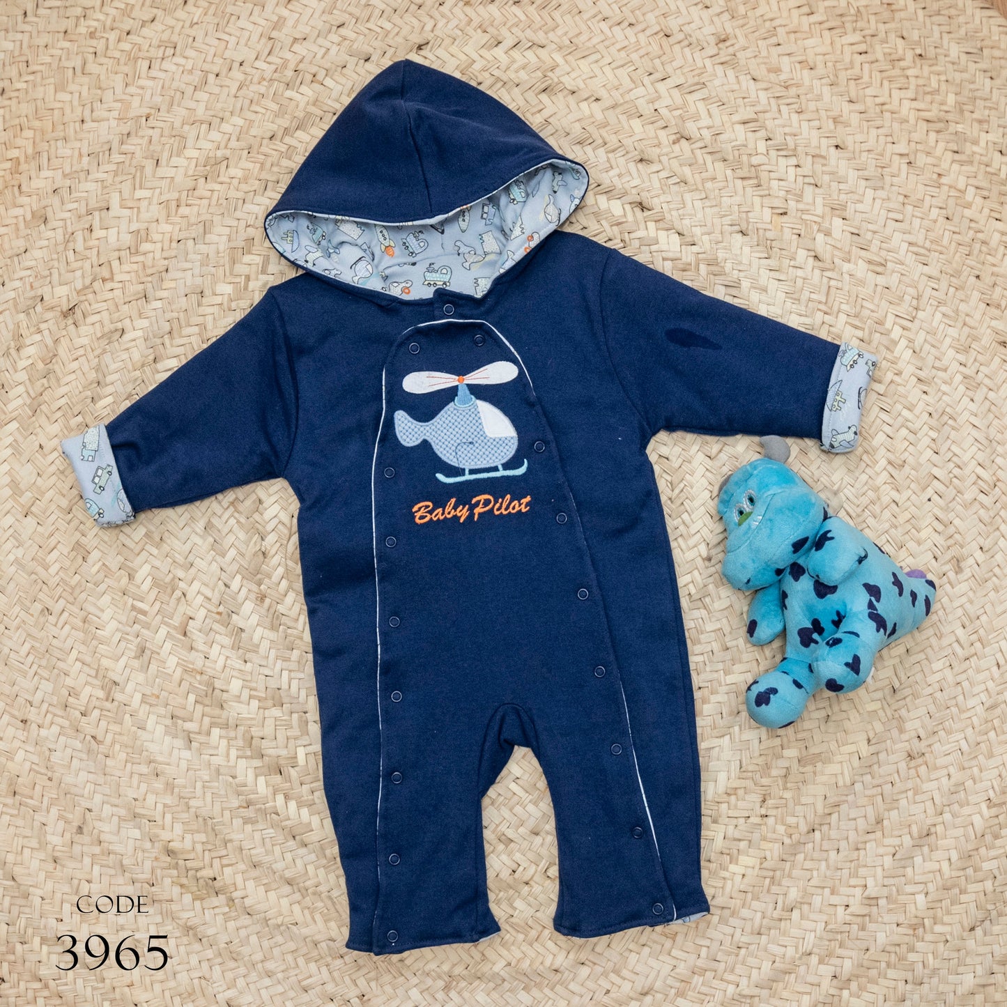 Bodysuit 3965 Velvet Winter Romper With Fiber Padding For Newborn Boys