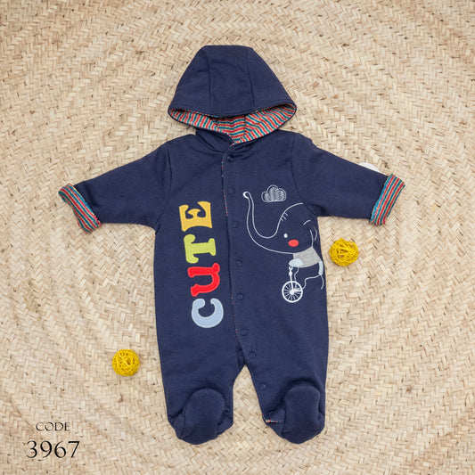 Bodysuit 3967 Velvet Winter Romper With Fiber Padding For Newborn Boys