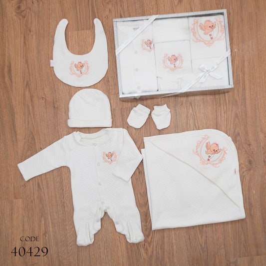 Newborn 40429 Baby shower set - Hospital Kit Cotton 5 Pieces For Girls