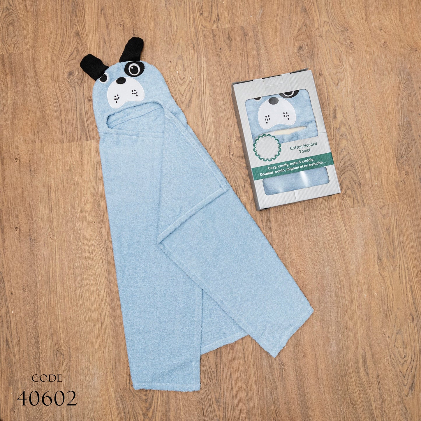 Children'S Bathrobe Towel Cotton 100%- Code 40602 - Blue For Boys