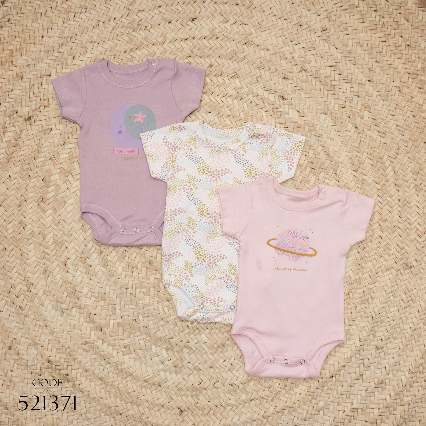 Pack Of 3 Bodysuit 521371 Short Sleeve For Girls