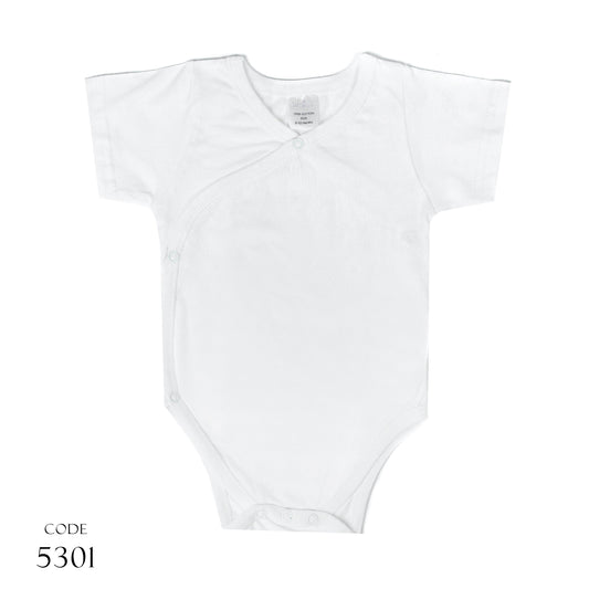 Bodysuit 6301 Shaya Cotton Short Sleeve Basic White Unisex