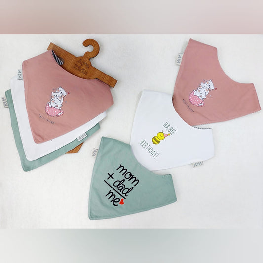 Pack Of 3 Scarf Bibs 6160 For Newborn Unisex