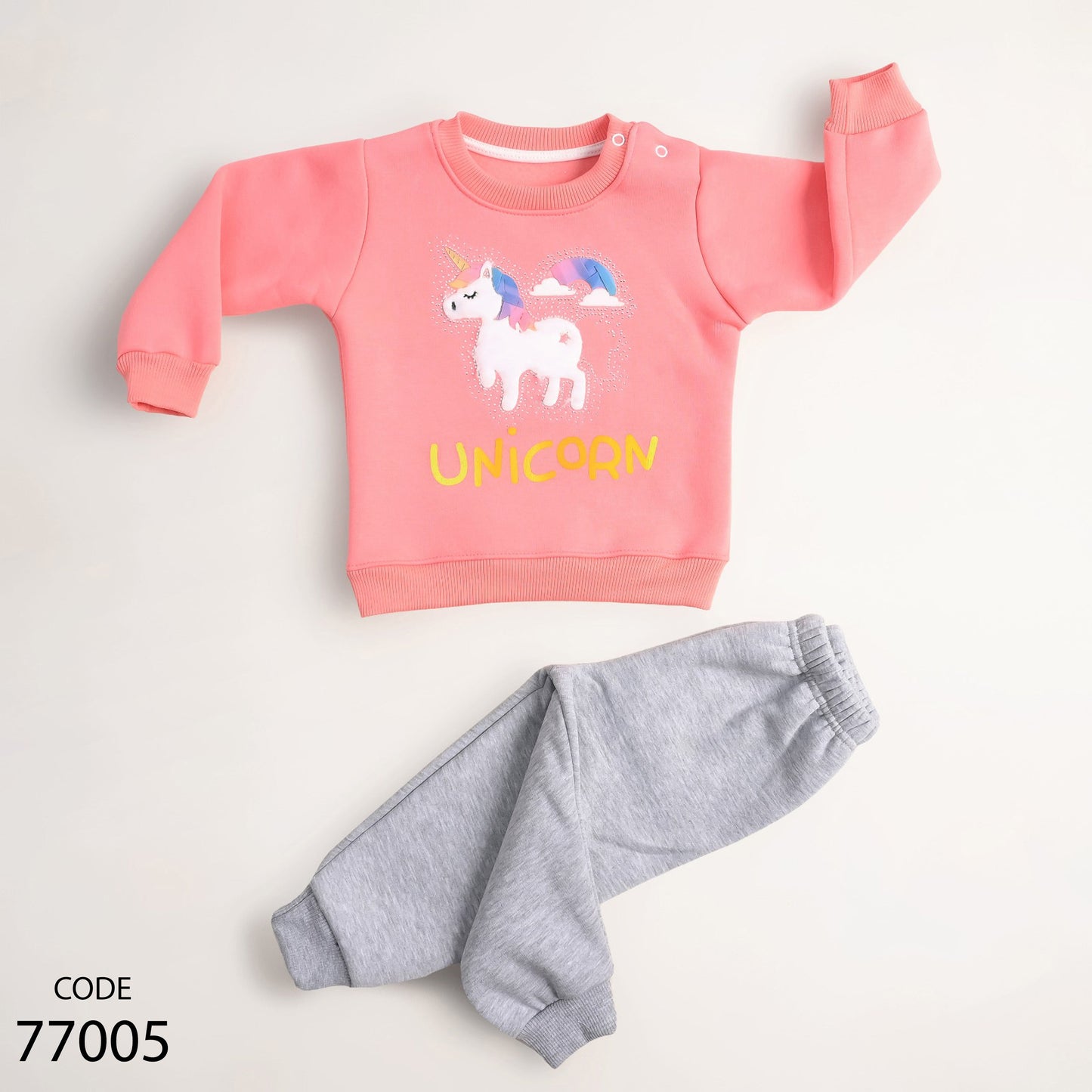 Pajama 77005 Winter Cotton Melton For Girls Multicolor