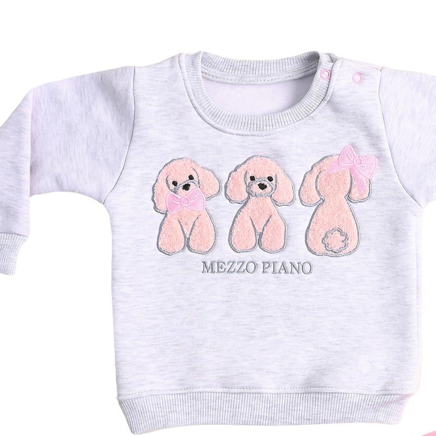 Pajama 77025 Cotton Melton White Pink For Girls