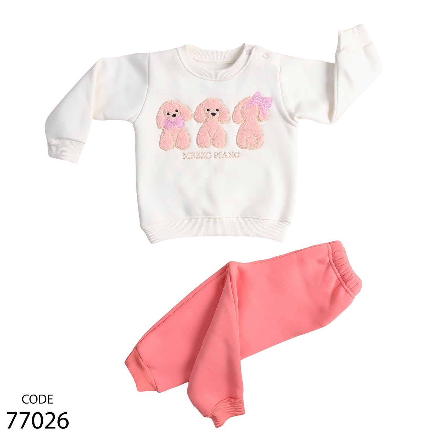 Pajama 77026 Cotton Melton White Simon For Girls