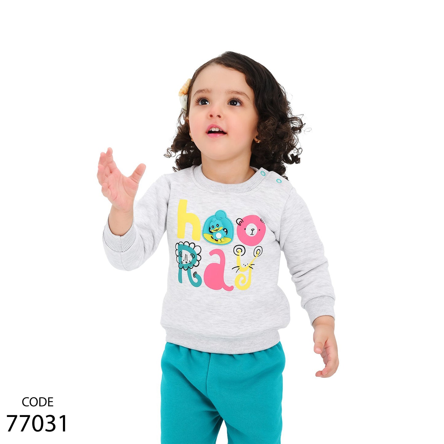 Pajama 77031 Cotton Melton Grey For Girls