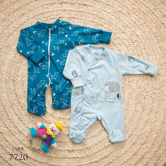 Newborn 7720 Pack of 2 cotton Bodysuit For Boys