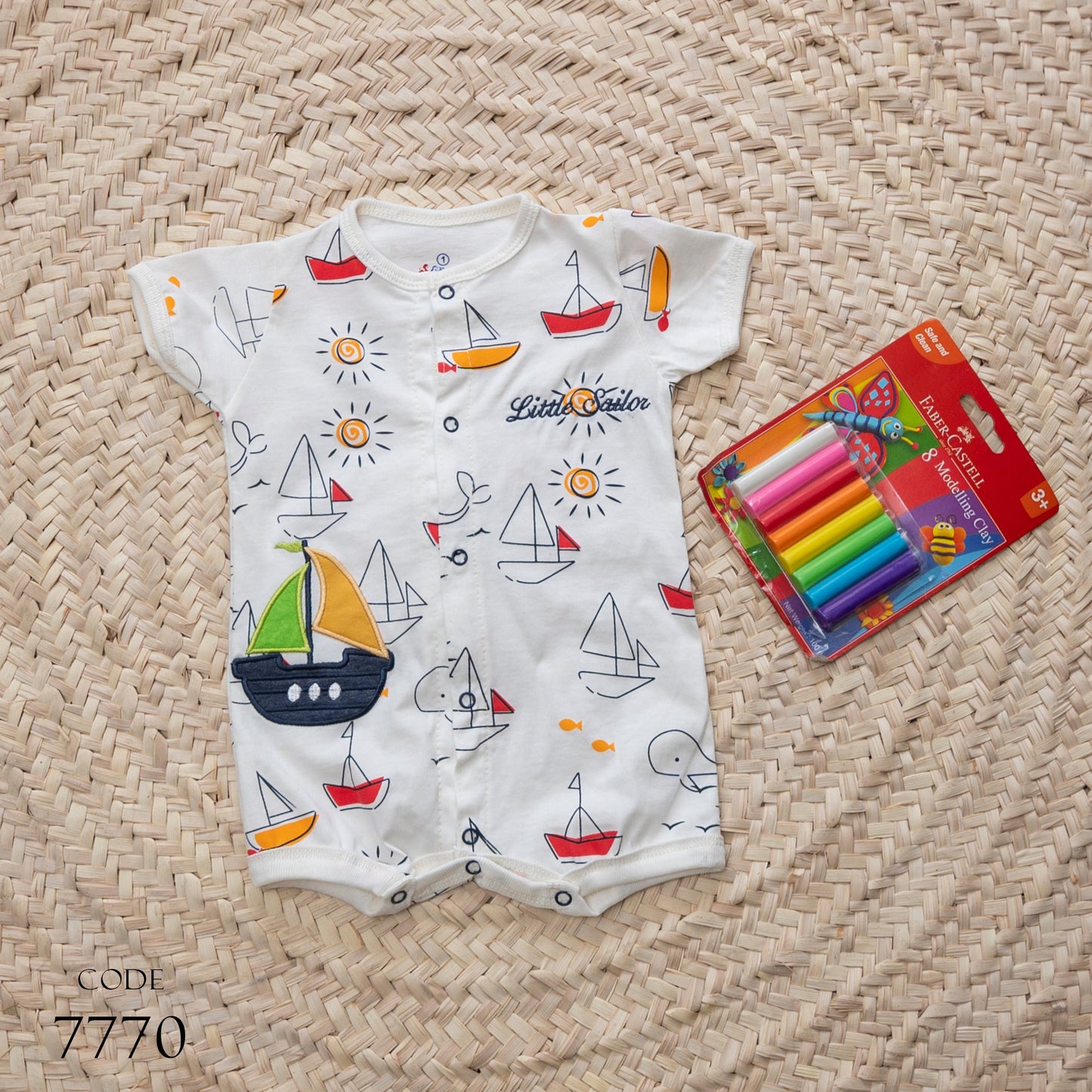 Bodysuit 7770 Summer Cotton For Boys White