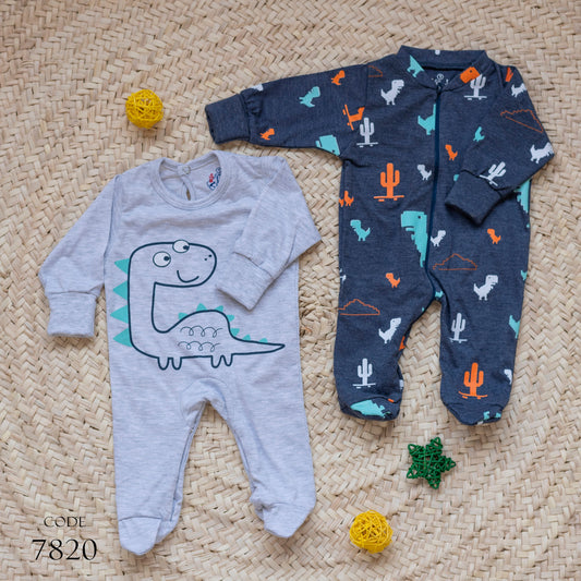 Newborn set of 2 Cotton Bodysuit 7820 for Boys