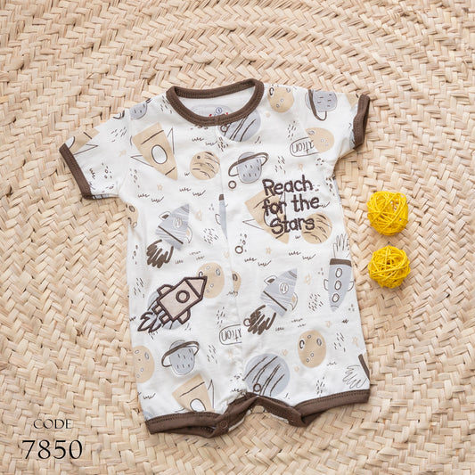 Bodysuit 7850 Summer Cotton For Boys White & Brown