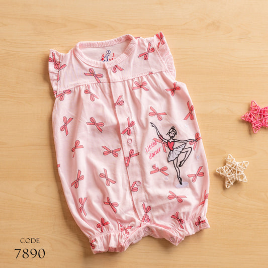 Jockey 7890 Cotton Bodysuit Salopette for newborn Girls Pink