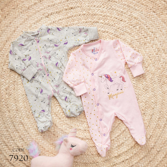 Newborn 7920 Pack of 2 cotton Bodysuit For Girls