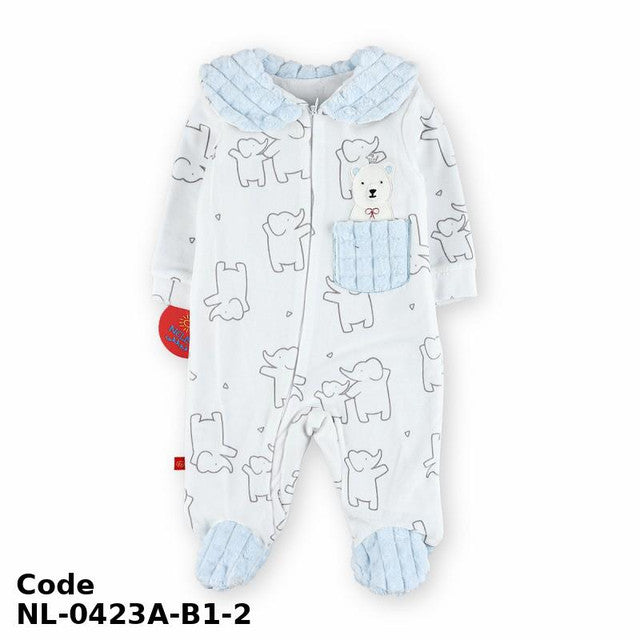 Bodysuit Nl-0423A-B Winter Blue For Boys