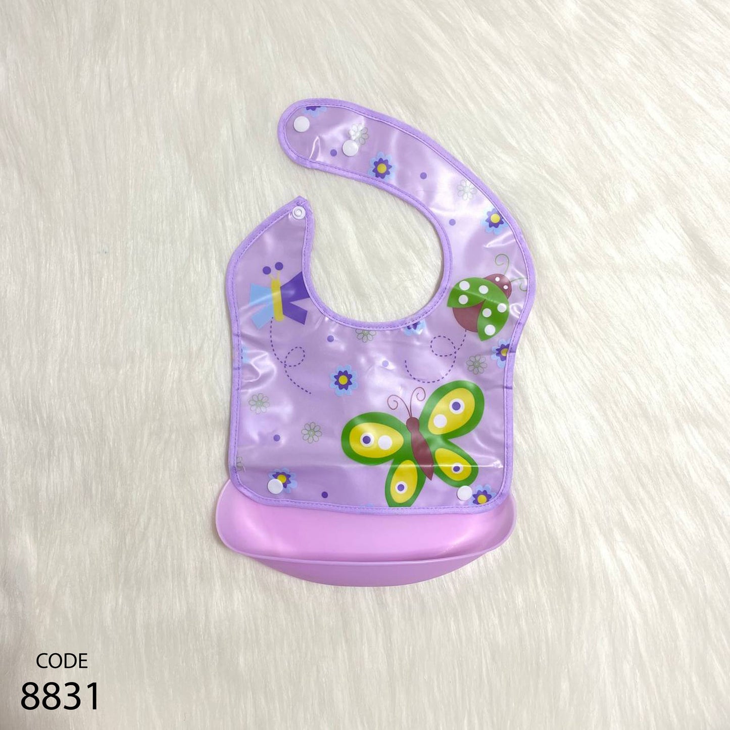 Bibs 8831 With Silicone Pocket To Collect Food Crumbs For Unisex