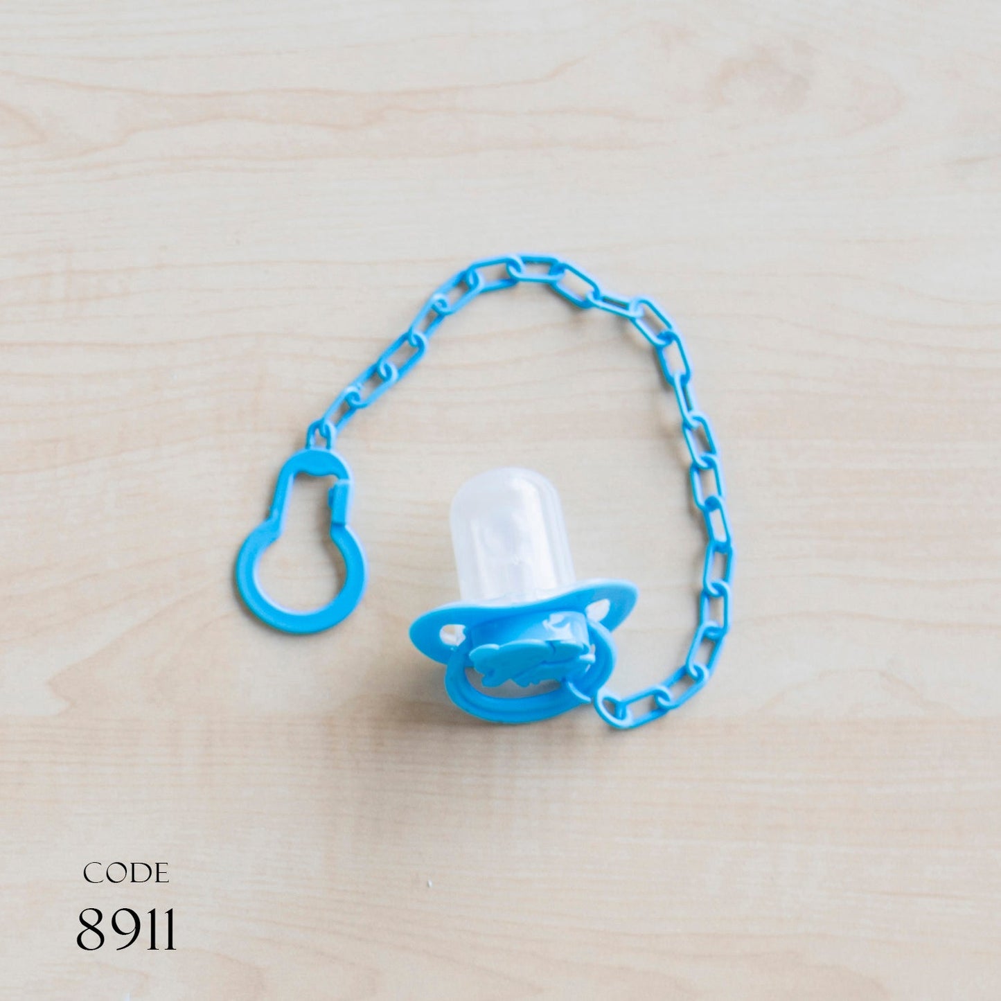 Pacifier 8911 for babies with a chain Blue for boys