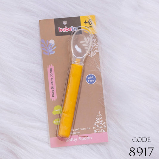 Bebeto 8917 silicone spoon for children Yellow