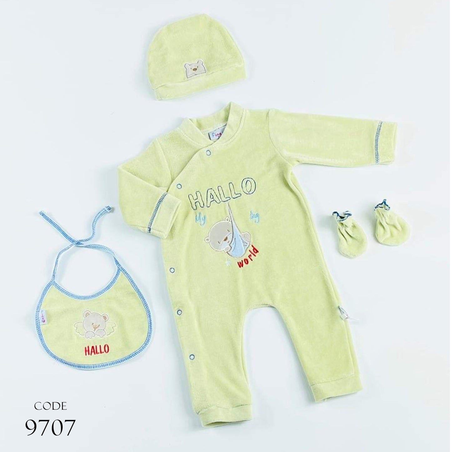 Newborn Winter Bodysuit 9707 Velour Romper For Unisex