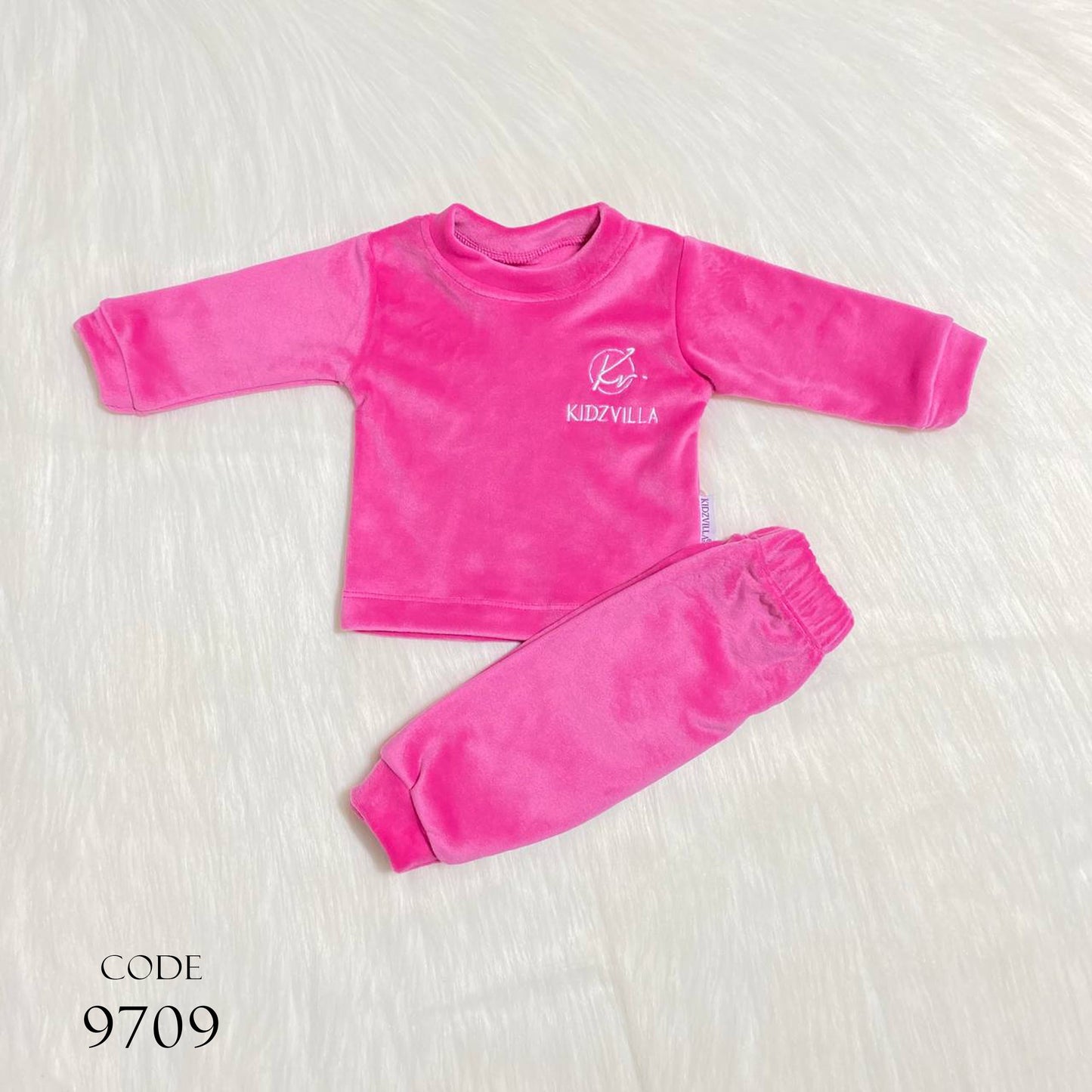 Newborn Thermal 9709 Cotton Set - Cozy Long Sleeve Top And Pants Fuchsia