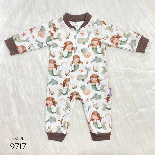 Newborn Winter Bodysuit 9717 Velour Romper For Girls