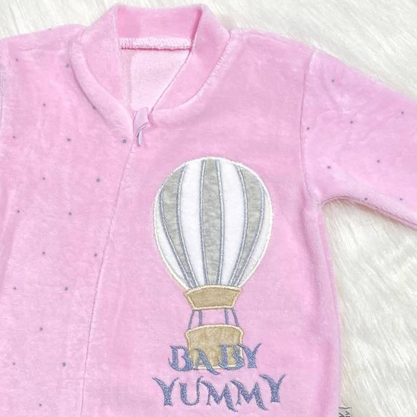 Newborn Winter Bodysuit 9885 Velour Romper Pink For Girls