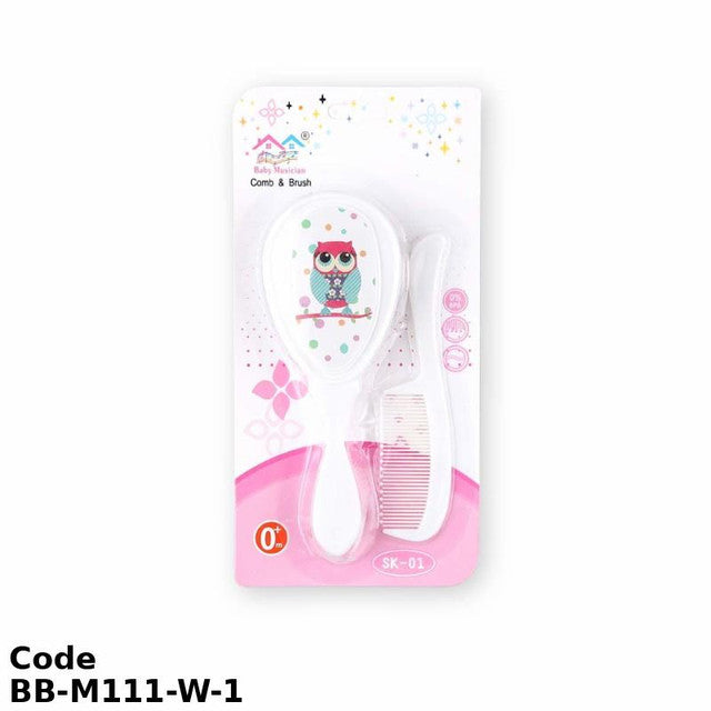 Grooming Kit Bb-M111-W Baby Brush And Comb Set - High-Quality Materials - White Color