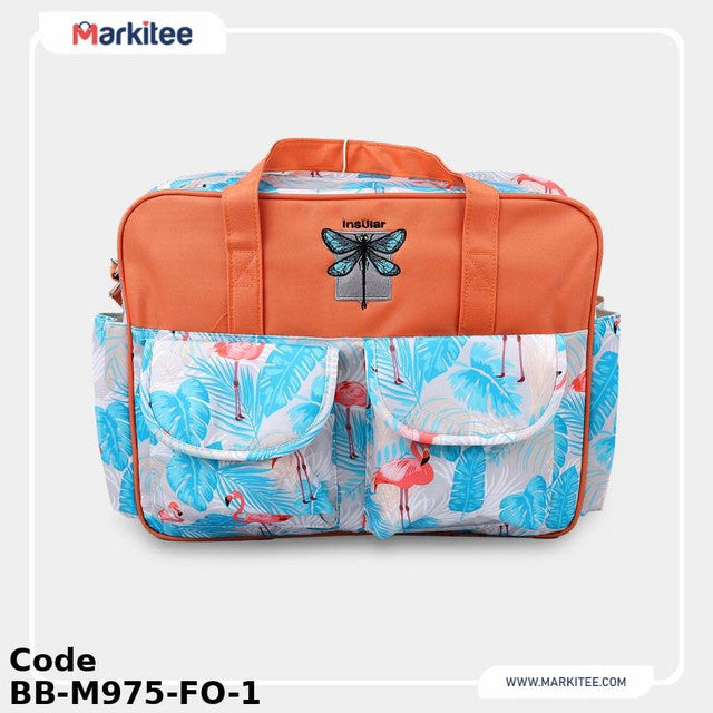 Diaper Bag BB-M975-FO Classy with flamingo design Orange 30X40 cm