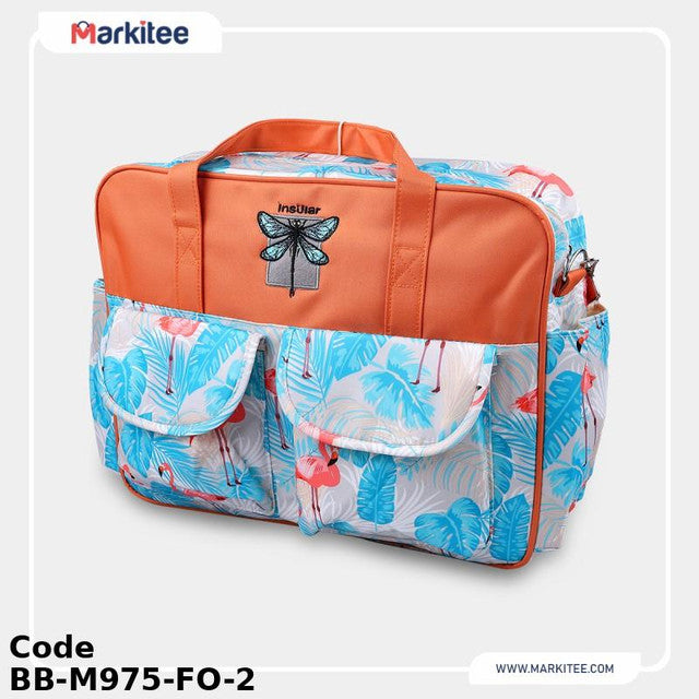 Diaper Bag BB-M975-FO Classy with flamingo design Orange 30X40 cm