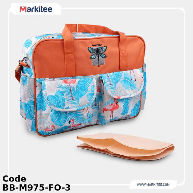 Diaper Bag BB-M975-FO Classy with flamingo design Orange 30X40 cm