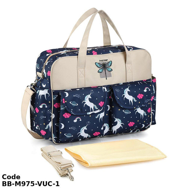 Diaper Bag BB-M975-VUC Classy with unicorn design Blue 30X40 cm