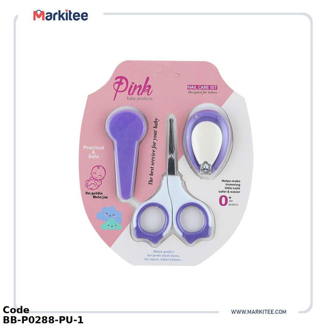 Grooming Kit Bb-P0288-Pu Pink Nail Care Set For Babies +0 Months - Purple