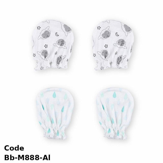 Gloves Bb-M888-Al High Quality Cotton With Stylish Graphics Multicolor For Newborn Boys