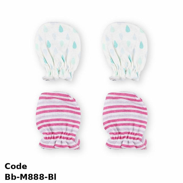 Gloves Bb-M888-Bl High Quality Cotton With Stylish Graphics Multicolor For Newborn Unisex